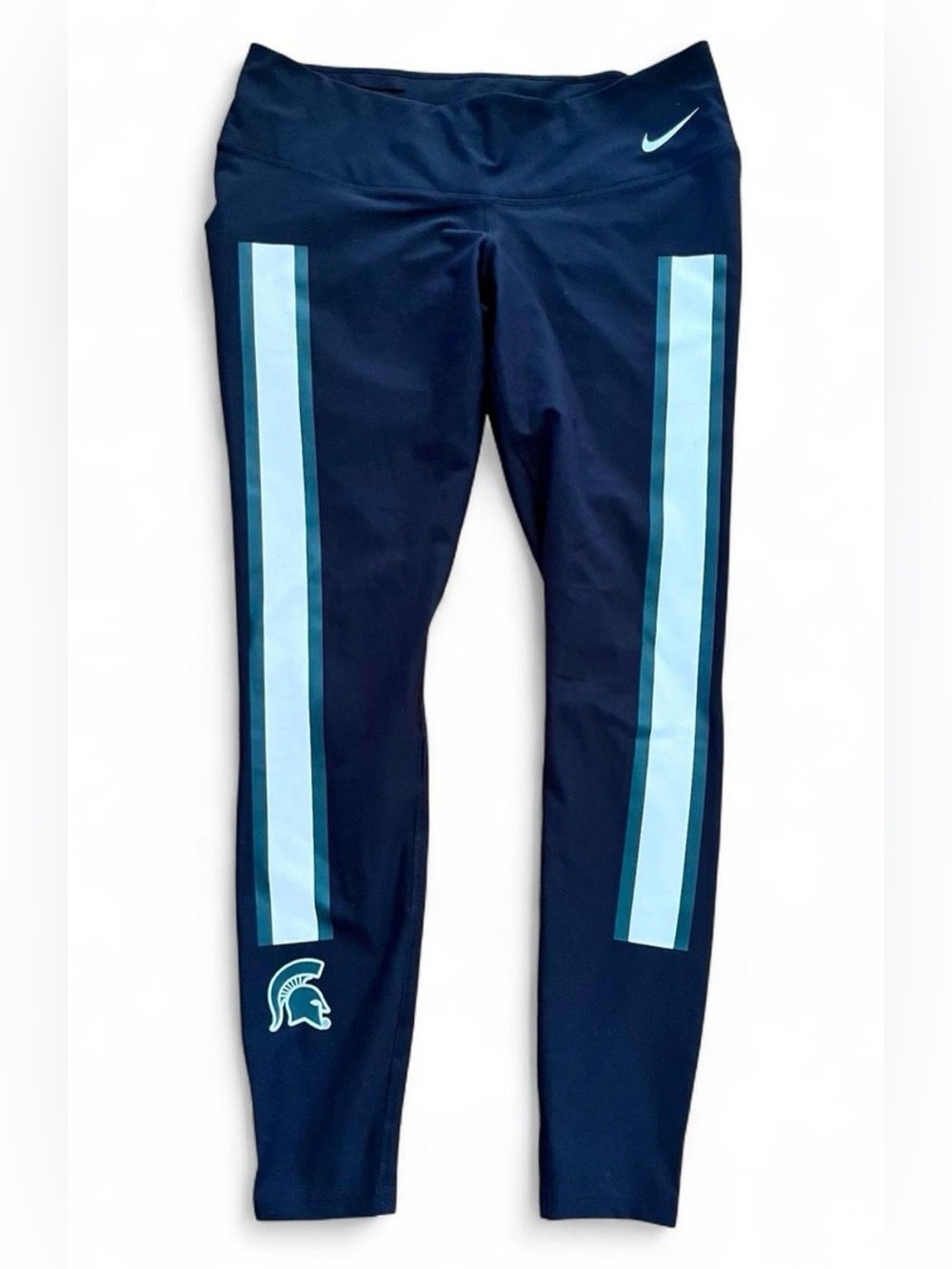 Nike Women’s Michigan State Spartans Black Leggings with Side Stripes